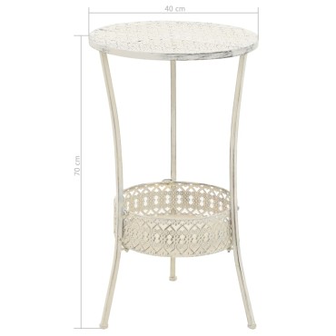 vidaXL Τραπέζι Bistro Vintage Στρογγυλό Λευκό 40x70cm Μεταλλικό 1 τεμ.