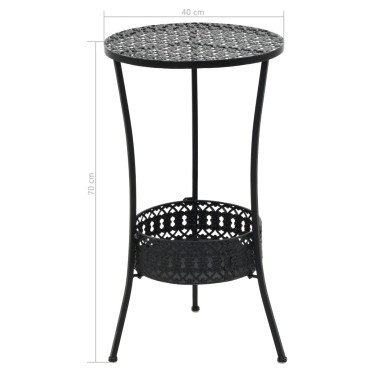 vidaXL Τραπέζι Bistro Μαύρο 40x70cm Μεταλλικό 1 τεμ.