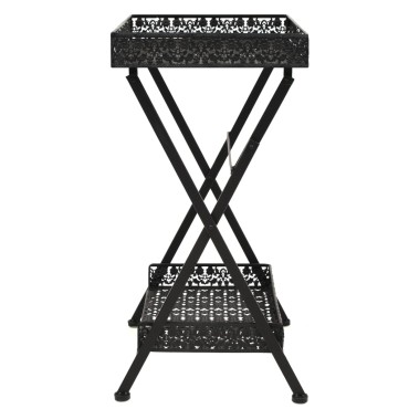 vidaXL Τραπεζάκι Πτυσσόμενο Vintage Μαύρο 58x35x72cm Μεταλλικό 1 τεμ.