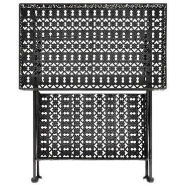 vidaXL Τραπεζάκι Πτυσσόμενο Vintage Μαύρο 58x35x72cm Μεταλλικό 1 τεμ.