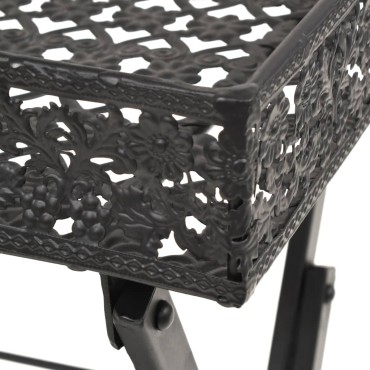 vidaXL Τραπεζάκι Πτυσσόμενο Vintage Μαύρο 58x35x72cm Μεταλλικό 1 τεμ.