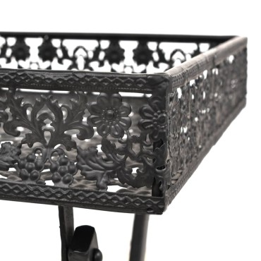 vidaXL Τραπεζάκι Πτυσσόμενο Vintage Μαύρο 58x35x72cm Μεταλλικό 1 τεμ.