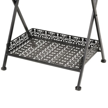 vidaXL Τραπεζάκι Πτυσσόμενο Vintage Μαύρο 58x35x72cm Μεταλλικό 1 τεμ.
