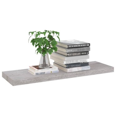 vidaXL Ράφι Τοίχου Γκρι Σκυροδέματος 80x23,5x3,8cm από MDF 1 τεμ.