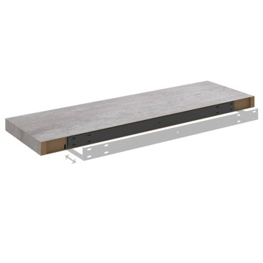 vidaXL Ράφια Τοίχου 2 τεμ. Γκρι Σκυροδέματος 80x23,5x3,8cm MDF