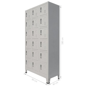 vidaXL Φοριαμός 90x40x180cm Μεταλλικός με 18 Τμήματα 1 τεμ.