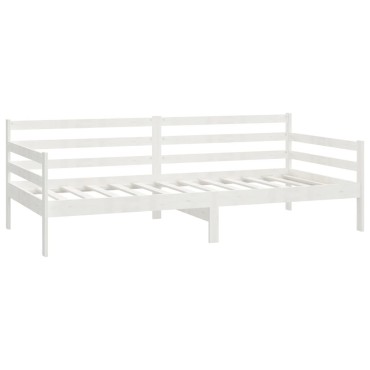 vidaXL Καναπές Κρεβάτι Λευκός 90x200cm από Μασίφ Ξύλο Πεύκου 1 τεμ. - Μονό
