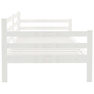 vidaXL Καναπές Κρεβάτι Λευκός 90x200cm από Μασίφ Ξύλο Πεύκου 1 τεμ. - Μονό