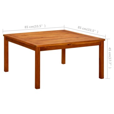 vidaXL Τραπεζάκι Σαλονιού Κήπου 85x85x45cm Μασίφ Ξύλο Ακακίας 1 τεμ.