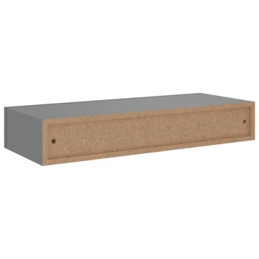 vidaXL Ράφι Επιτοίχιο με Συρτάρι Γκρι 60x23,5x10cm από MDF 1 τεμ.