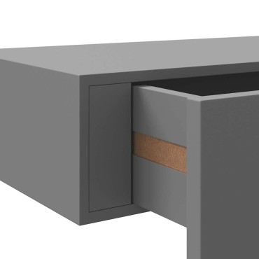 vidaXL Ράφι Επιτοίχιο με Συρτάρι Γκρι 60x23,5x10cm από MDF 1 τεμ.