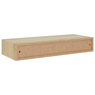 vidaXL Ράφι Επιτοίχιο με Συρτάρι Χρώμα Δρυός 60x23,5x10cm από MDF 1 τεμ.
