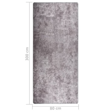 vidaXL Χαλί Πλενόμενο Αντιολισθητικό Γκρι 80x300cm