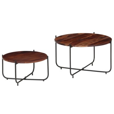 vidaXL Σετ Τραπεζάκια Σαλονιού 2 τεμ. 60x35cm Μασίφ Ξύλο Ακακίας