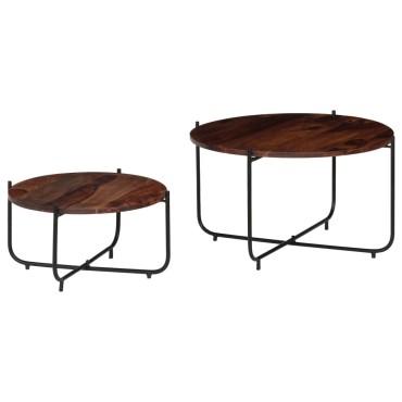vidaXL Σετ Τραπεζάκια Σαλονιού 2 τεμ. 60x35cm Μασίφ Ξύλο Sheesham