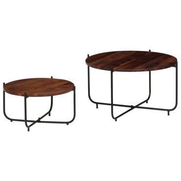 vidaXL Σετ Τραπεζάκια Σαλονιού 2 τεμ. 60x35cm Μασίφ Ξύλο Sheesham
