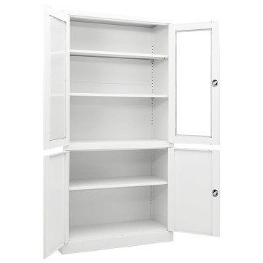 vidaXL Ντουλάπα Γραφείου 90x40x180cm Λευκή Ατσάλινη 1 τεμ.
