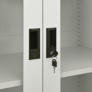 vidaXL Ντουλάπα Γραφείου 90x40x180cm Ανοιχτό Γκρι Ατσάλινη 1 τεμ.