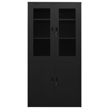 vidaXL Ντουλάπα Γραφείου 90x40x180cm Μαύρη Ατσάλινη 1 τεμ.