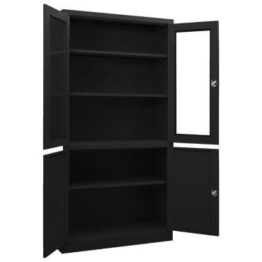 vidaXL Ντουλάπα Γραφείου 90x40x180cm Μαύρη Ατσάλινη 1 τεμ.