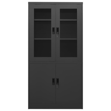 vidaXL Ντουλάπα Γραφείου Ανθρακί 90x40x180cm Ατσάλινη 1 τεμ.