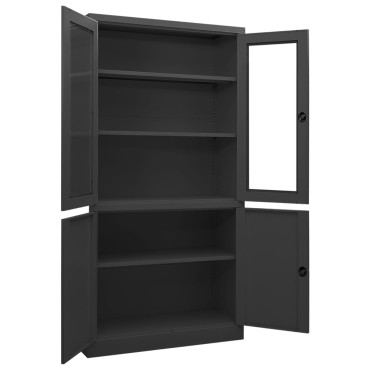 vidaXL Ντουλάπα Γραφείου Ανθρακί 90x40x180cm Ατσάλινη 1 τεμ.
