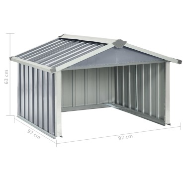 vidaXL Στέγαστρο Χλοοκοπτικού Γκρι 92x97x63 εκ. Γαλβανισμένο Ατσάλι