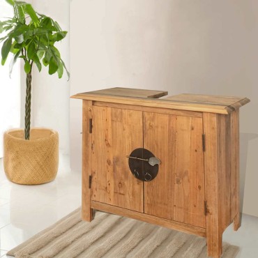 vidaXL Ντουλάπι Νιπτήρα 70x32x63cm Μασίφ Ανακυκλωμένο Ξύλο Πεύκου 1 τεμ.