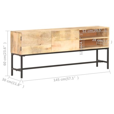 vidaXL Κονσόλα 145x30x60cm από Μασίφ Ξύλο Μάνγκο 1 τεμ.