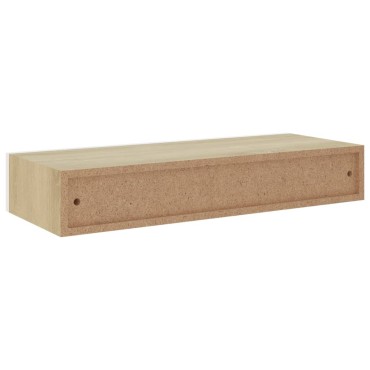 vidaXL Ράφια Τοίχου Συρτάρια 2 τεμ. Δρυς/Λευκό 60x23,5x10cm από MDF