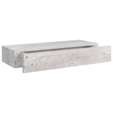 vidaXL Ράφια Τοίχου Συρτάρια 2 τεμ. Γκρι Σκυρ. 60x23,5x10cm από MDF