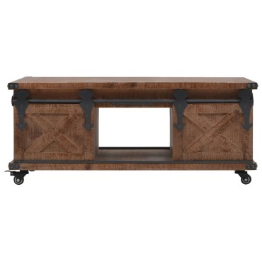 vidaXL Τραπεζάκι Σαλονιού Καφέ 91x51x38cm από Μασίφ Ξύλο Ελάτης 1 τεμ.