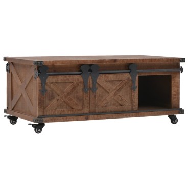 vidaXL Τραπεζάκι Σαλονιού Καφέ 91x51x38cm από Μασίφ Ξύλο Ελάτης 1 τεμ.