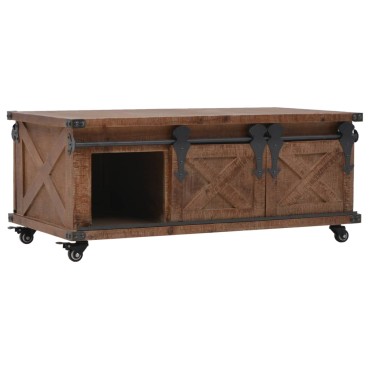 vidaXL Τραπεζάκι Σαλονιού Καφέ 91x51x38cm από Μασίφ Ξύλο Ελάτης 1 τεμ.