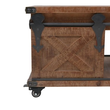 vidaXL Τραπεζάκι Σαλονιού Καφέ 91x51x38cm από Μασίφ Ξύλο Ελάτης 1 τεμ.