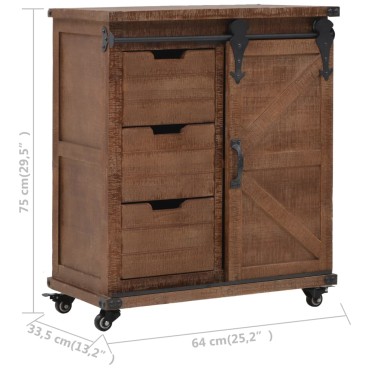 vidaXL Έπιπλο Αποθήκευσης Καφέ 64x33,5x75cm από Μασίφ Ξύλο Ελάτης 1 τεμ.