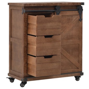 vidaXL Έπιπλο Αποθήκευσης Καφέ 64x33,5x75cm από Μασίφ Ξύλο Ελάτης 1 τεμ.