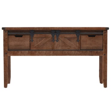 vidaXL Τραπέζι Κονσόλα Καφέ 131x35,5x75cm από Μασίφ Ξύλο Ελάτης 1 τεμ.