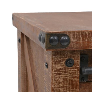 vidaXL Τραπέζι Κονσόλα Καφέ 131x35,5x75cm από Μασίφ Ξύλο Ελάτης 1 τεμ.