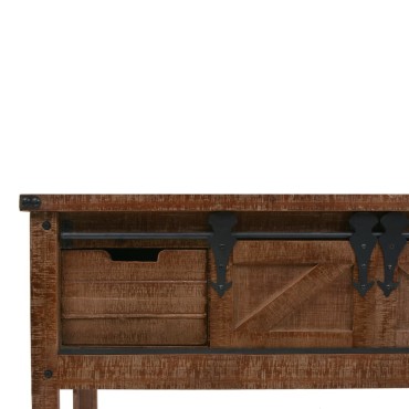 vidaXL Τραπέζι Κονσόλα Καφέ 131x35,5x75cm από Μασίφ Ξύλο Ελάτης 1 τεμ.