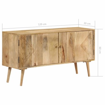 vidaXL Μπουφές 110x30x60cm από Μασίφ Ξύλο Μάνγκο 1 τεμ.