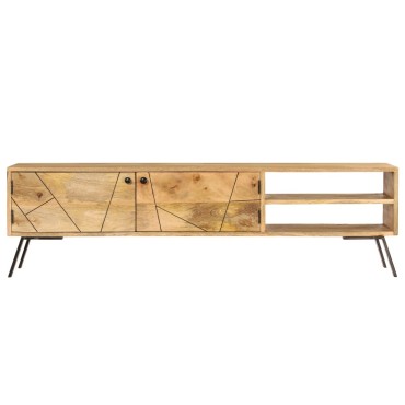 vidaXL Έπιπλο Τηλεόρασης 140x30x40cm από Μασίφ Ξύλο Μάνγκο