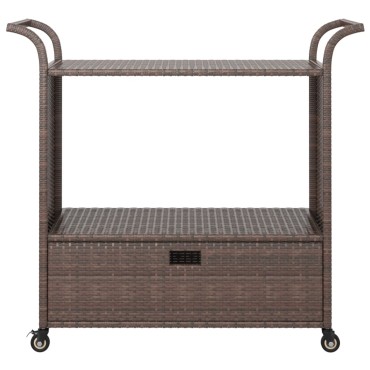 vidaXL Τρόλεϊ Μεταφοράς με Συρτάρι Καφέ 100x45x97cm Συνθετικό Ρατάν 1 τεμ.