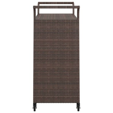 vidaXL Τρόλεϊ Μεταφοράς με Συρτάρι Καφέ 100x45x97cm Συνθετικό Ρατάν 1 τεμ.