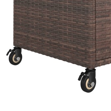 vidaXL Τρόλεϊ Μεταφοράς με Συρτάρι Καφέ 100x45x97cm Συνθετικό Ρατάν 1 τεμ.