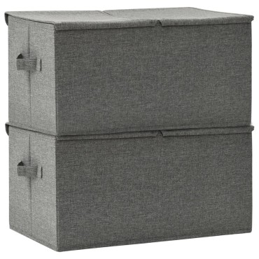 vidaXL Κουτιά Αποθήκευσης 2 τεμ. Ανθρακί 50 x 30 x 25 εκ. Υφασμάτινα