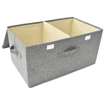 vidaXL Κουτί Αποθήκευσης Γκρι 50 x 30 x 25 εκ. Υφασμάτινο