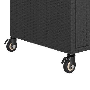 vidaXL Τρόλεϊ Μεταφοράς με Συρτάρι Μαύρο 100x45x97cm Συνθετικό Ρατάν 1 τεμ.