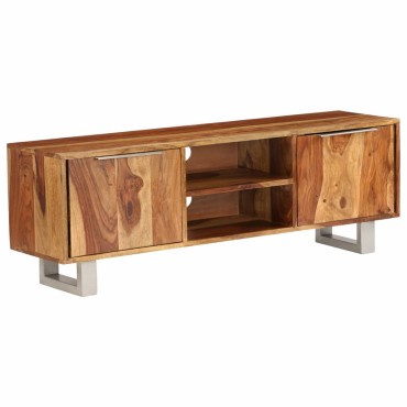 vidaXL Έπιπλο Τηλεόρασης Μελί 118x30x40cm Μασίφ Ξύλο Sheesham