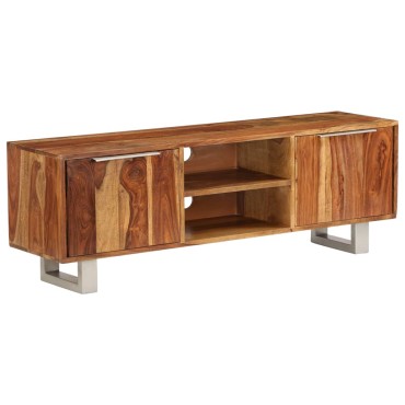 vidaXL Έπιπλο Τηλεόρασης Μελί 118x30x40cm Μασίφ Ξύλο Sheesham